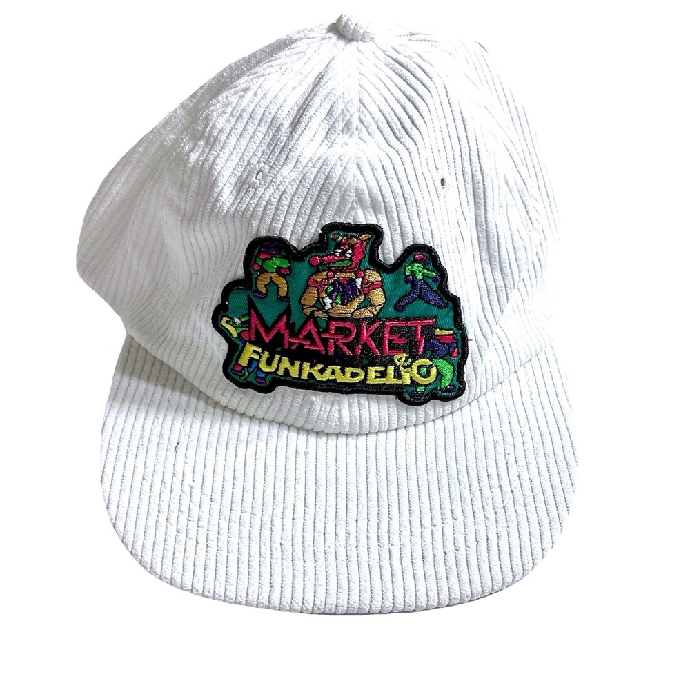 Market‎ X Funkadelic White Textured Hat Adult One Size Embroidered Logo